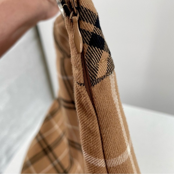 Laura Scott Petite Medium Camel Black White Plaid Academia Preppy Plaid Skirt - Picture 4 of 11